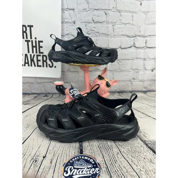 Hoka One Horpara Hiking Sandals Mens 9 Black Outdoor Sports Trail Hike Shoes NEW