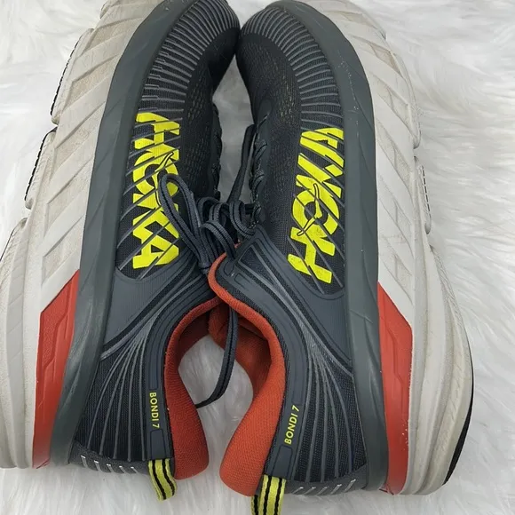 HOKA ONE ONE Bondi 7 Running Shoes Men’s 11.5 Sneakers Turbulence/chili