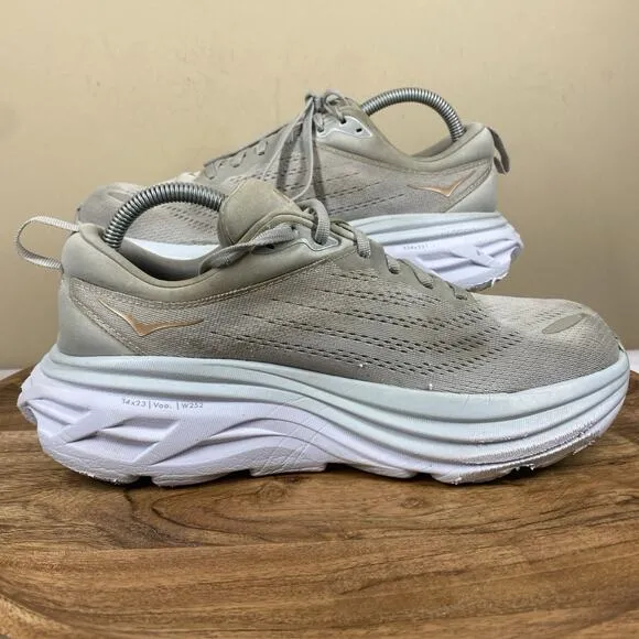 Hoka One One Bondi 8 Harbor Mist Womens Gray Size 9 D Running Shoes NO INSOLES