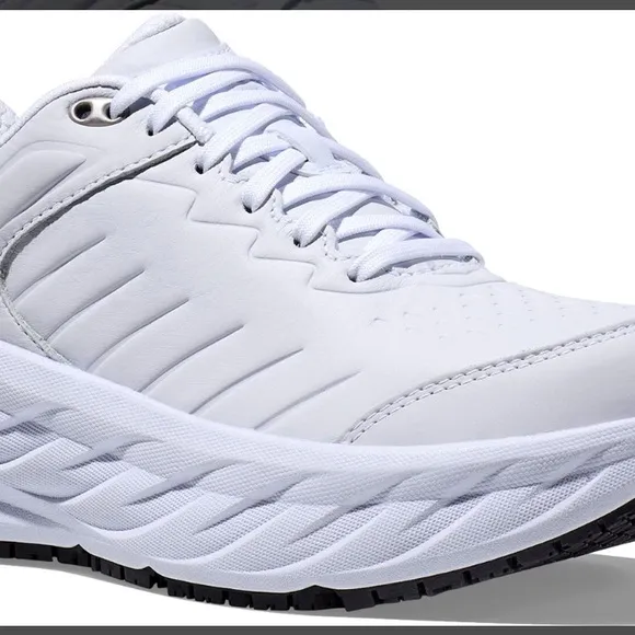 Hoka One One Bondi SR Mens Size 13 White Slip Resistant Sneakers Shoes 1110520
