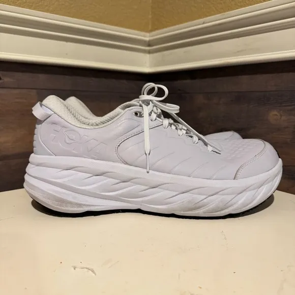 Hoka One One Bondi SR Mens Size 13 White Slip Resistant Sneakers Shoes 1110520