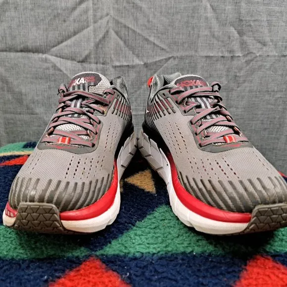 Hoka One One Clifton 5 Men Gray Athletic Running Sneakers size 8.5