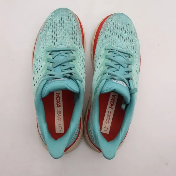 Hoka One One Clifton 8 Women's Size 8.5 B Blue Running Sneakers 1119394 AEBL