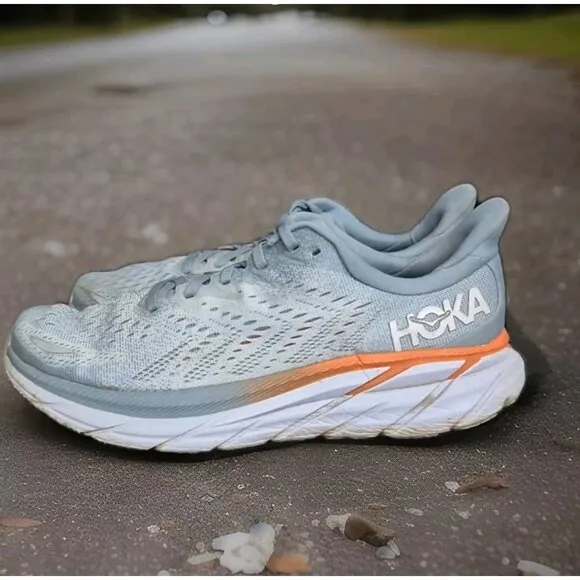 Hoka One One Clifton 8 Women's Size 9 Athletic Running Shoes Blue Fog Plein Air