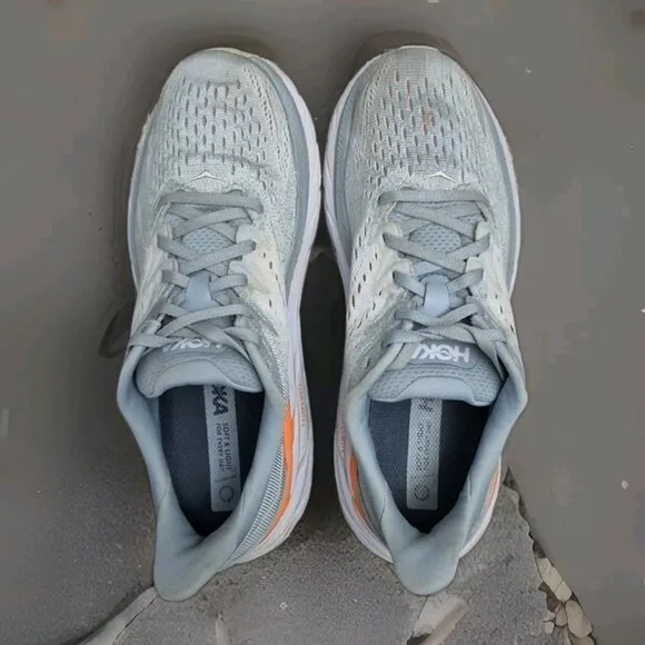 Hoka One One Clifton 8 Women's Size 9 Athletic Running Shoes Blue Fog Plein Air