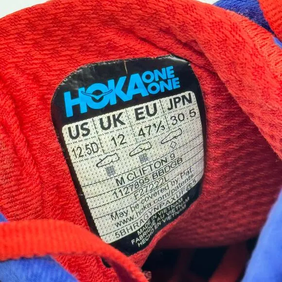 Hoka One One Clifton 9 Bellwether Blue Dazzling Blue Road-Running Sneakers 12.5