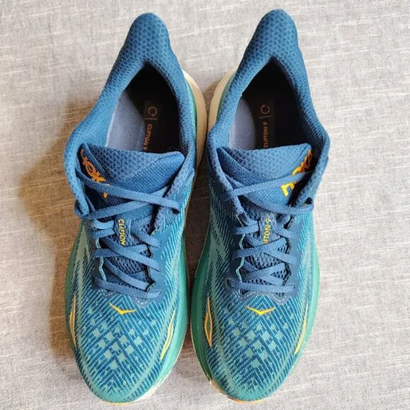 Hoka One One Clifton 9 Running Shoes Mens Size 13 D Blue White 1127895 MCN