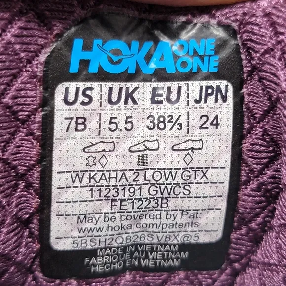 Hoka One One Kaha 2 Low GTX Womens Sz 7 Hiking Shoes Grape Wine 1123191/GWCS New