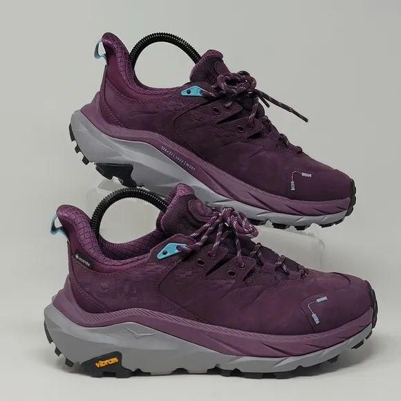 Hoka One One Kaha 2 Low GTX Womens Sz 7 Hiking Shoes Grape Wine 1123191/GWCS New