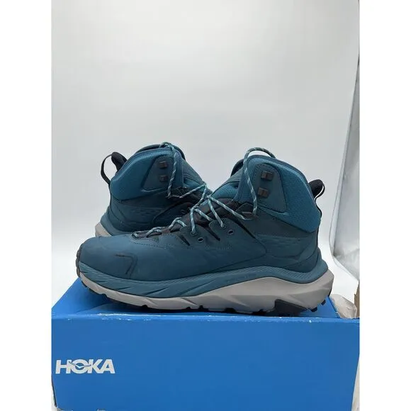 Hoka One One Kaha 2 Mid GTX Hiking Leather Blue Shoes 1123155 BCBGR Men's 14 New