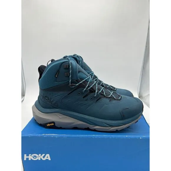 Hoka One One Kaha 2 Mid GTX Hiking Leather Blue Shoes 1123155 BCBGR Men's 14 New