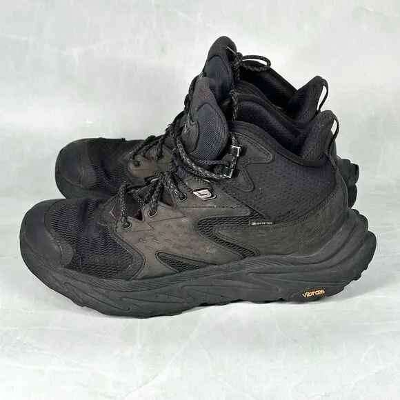 Hoka One One Men’s 9.5 D Anacapa 2 Mid GTX Black Hiking Trail 1141633-BBLC Shoes