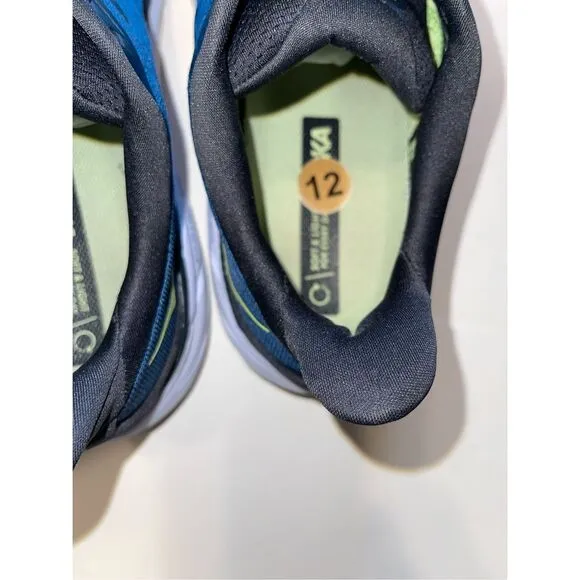 Hoka One One Mens Clifton 8  Blue Running Shoes Sneakers Size 12