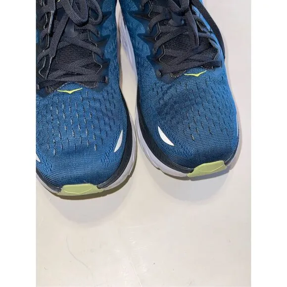 Hoka One One Mens Clifton 8  Blue Running Shoes Sneakers Size 12