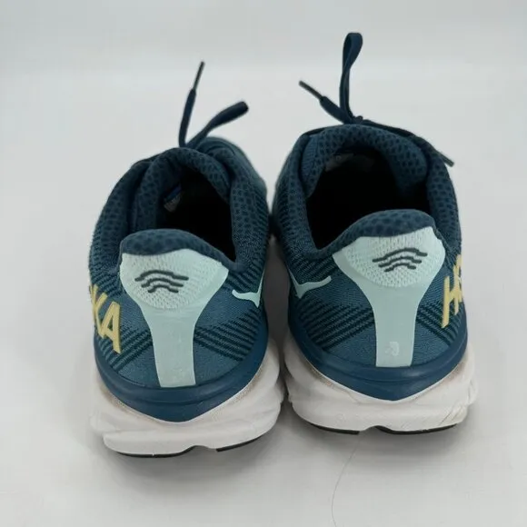 HOKA ONE ONE Men's Clifton 9 Blue Cushioned Running 8.5 Wide Running Sneakers