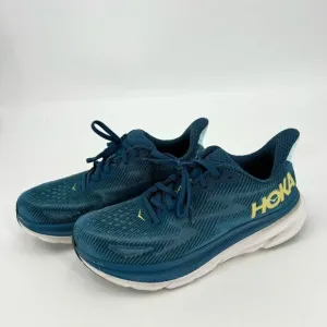 HOKA ONE ONE Men's Clifton 9 Blue Cushioned Running 8.5 Wide Running Sneakers