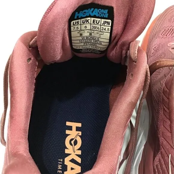 Hoka One One Pink Bondl 6 Running Sneakers Size 7 1/2