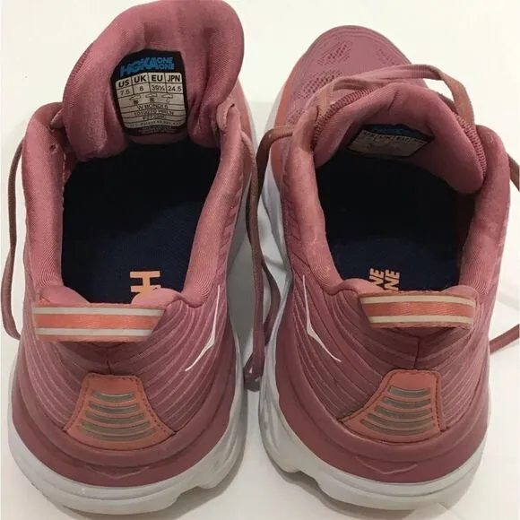 Hoka One One Pink Bondl 6 Running Sneakers Size 7 1/2