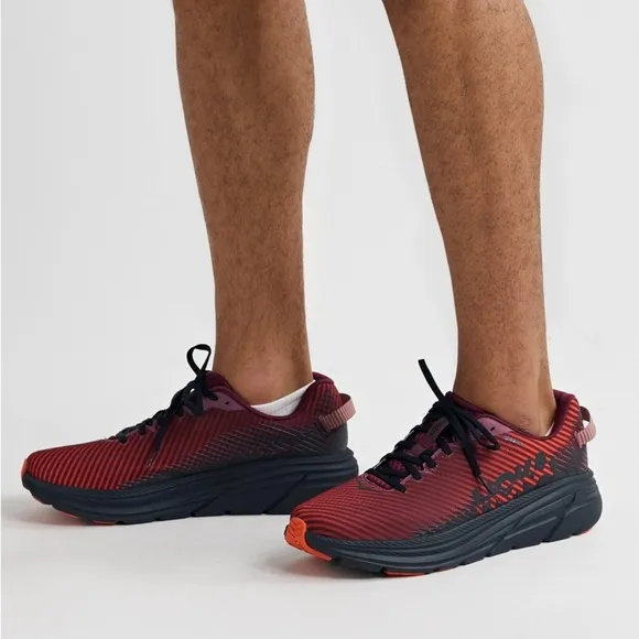 Hoka One One - Rincon 2 Striped Mesh Running Sneakers - Red size 11 Men