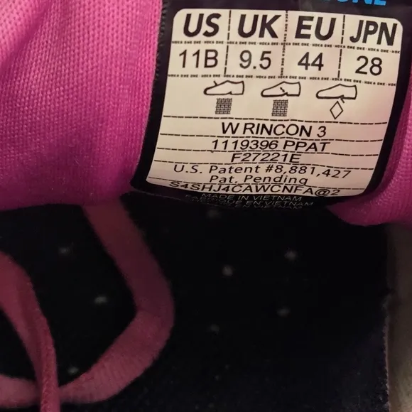 Hoka One One Rincon 3 Womens 11 B Road Running Sporty Shoes Paradise Pink Blue