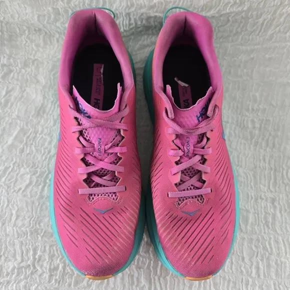 Hoka One One Rincon 3 Womens 11 B Road Running Sporty Shoes Paradise Pink Blue