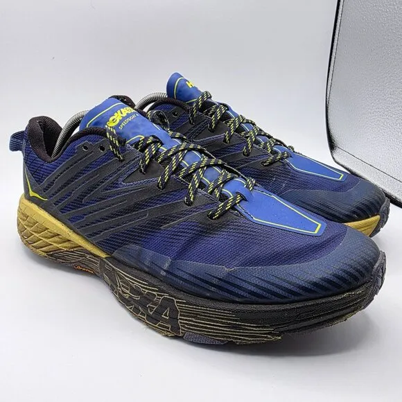 Hoka One One Speedgoat 4 Mens Size 11.5 Blue Athletic Shoes Vibram Soles Casual
