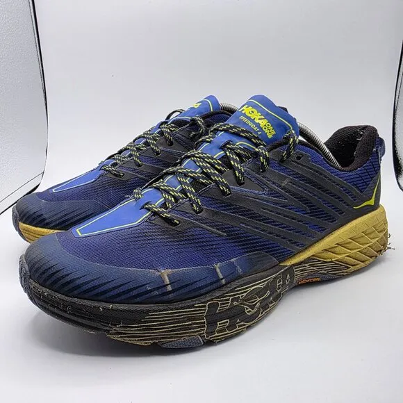 Hoka One One Speedgoat 4 Mens Size 11.5 Blue Athletic Shoes Vibram Soles Casual