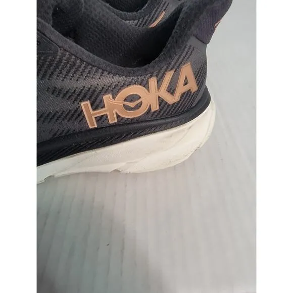 Hoka One One SZ 10.5B Womens Clifton 9 BRGL Black Running Shoes Sneakers