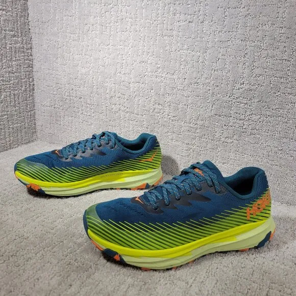 Hoka One One Torrent 2 Men’s Size US 10 Blue Yellow Running Hiking Sneakers.