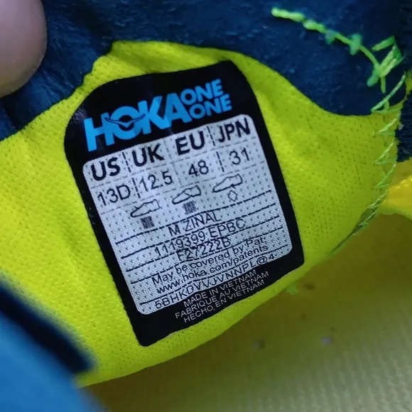 Hoka one one zinal trail athletic sneakers running shoes mens 13