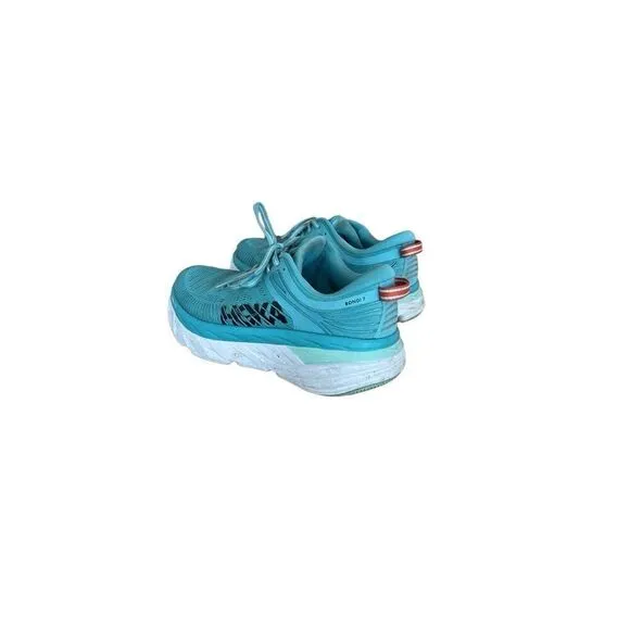 Hoka One Women's Bondi 7 Cushioned Running Sneakers Shoes Blue Size 8
