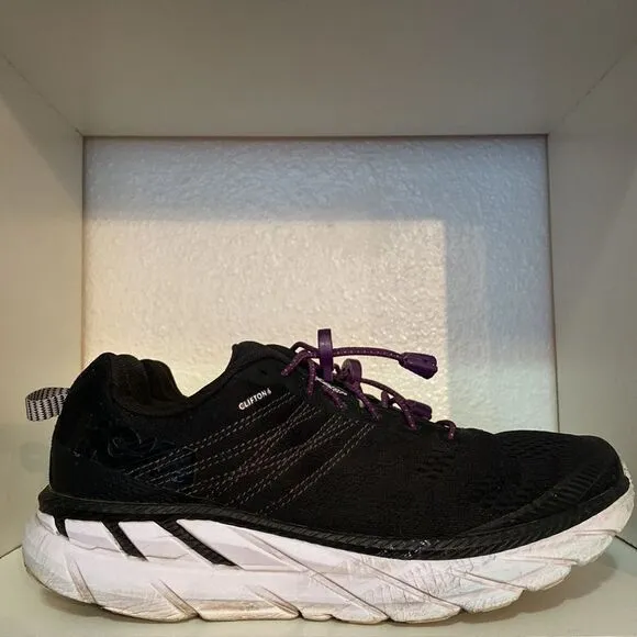 Hoka One One Mens Clifton 6 Black Running Walking Sneakers