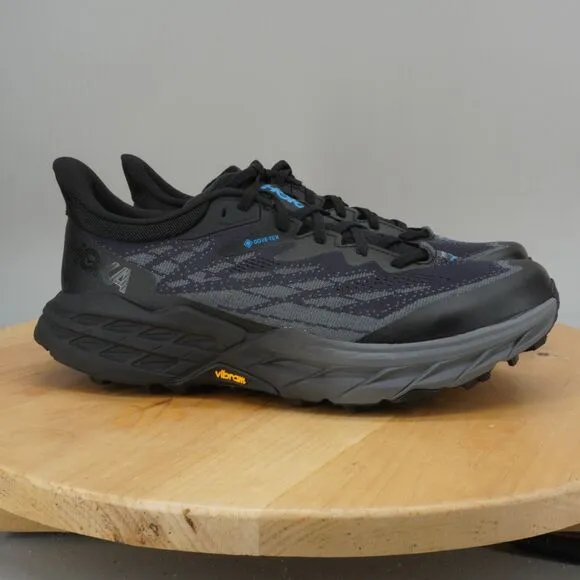Hoka Speedgoat 5 GTX Spike Mens Size 10 D Shoes Black Hiking Trail Sneakers NEW