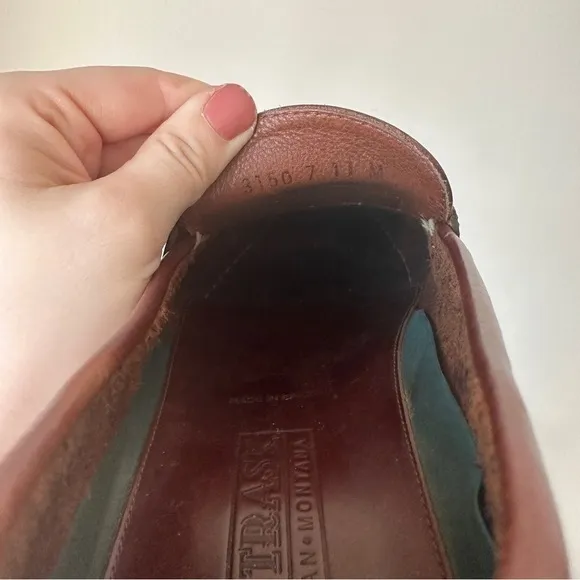 H.S. Trask Mens Creel II Bison Leather Lofers Kiltie Brown Shoes Slip-On Tassel
