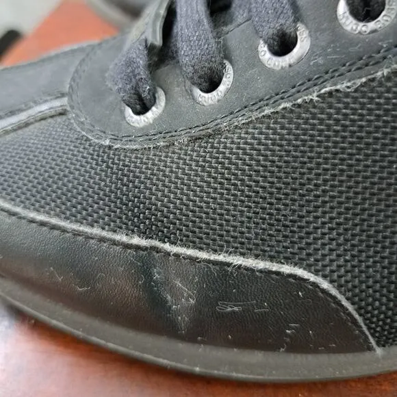 Hugo Boss Mens Sz 8 Sneaker Lighter Black 50388431 Casual Shoes Lace up 41 EU