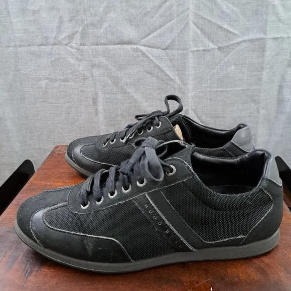 Hugo Boss Mens Sz 8 Sneaker Lighter Black 50388431 Casual Shoes Lace up 41 EU