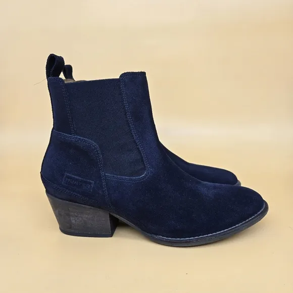 Hunter Original Refined Water Resistant Chelsea Suede Ankle Boots Women's Size 7