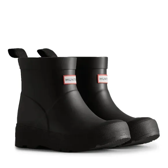 Hunter Play Waterproof Short Boots Big Kid Size 10 Slip-On Black