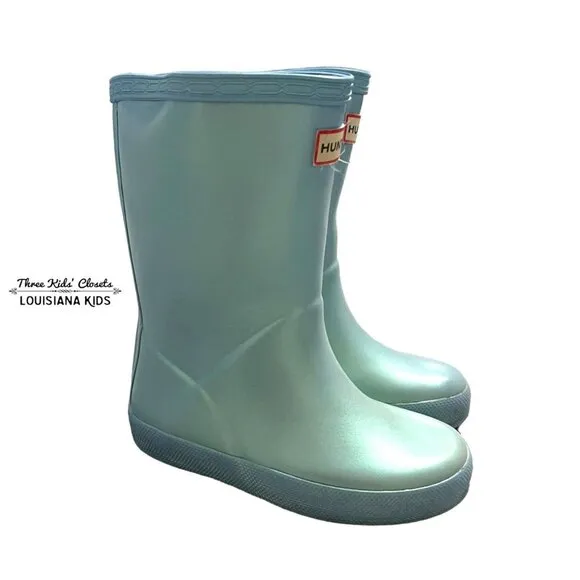 Hunter Sz 7UK / 8US Light Blue Shimmer Rain Boots