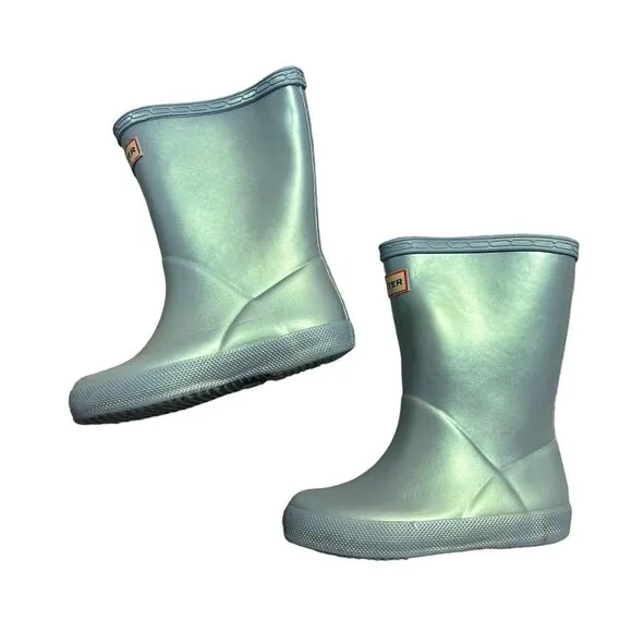 Hunter Sz 7UK / 8US Light Blue Shimmer Rain Boots
