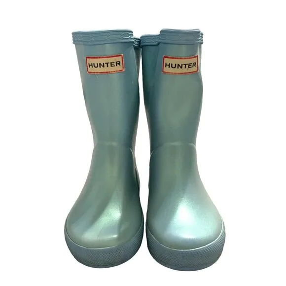 Hunter Sz 7UK / 8US Light Blue Shimmer Rain Boots