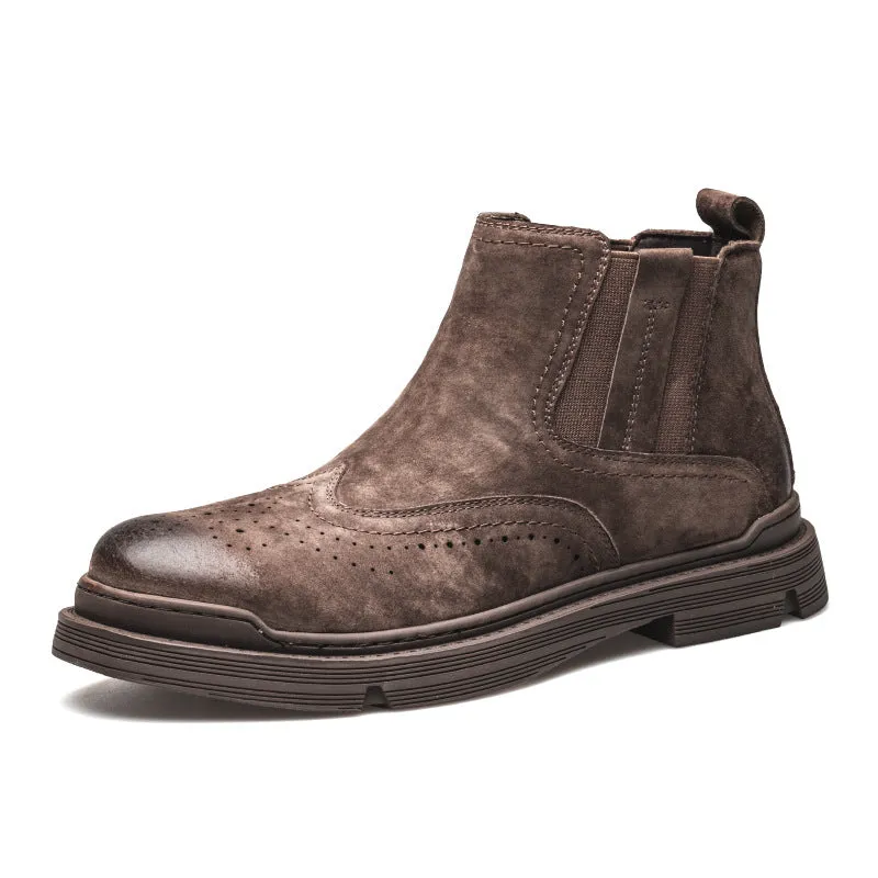 INSTOCK- Men’s Leather Martin Boots – Low-Top Work Style Shoes