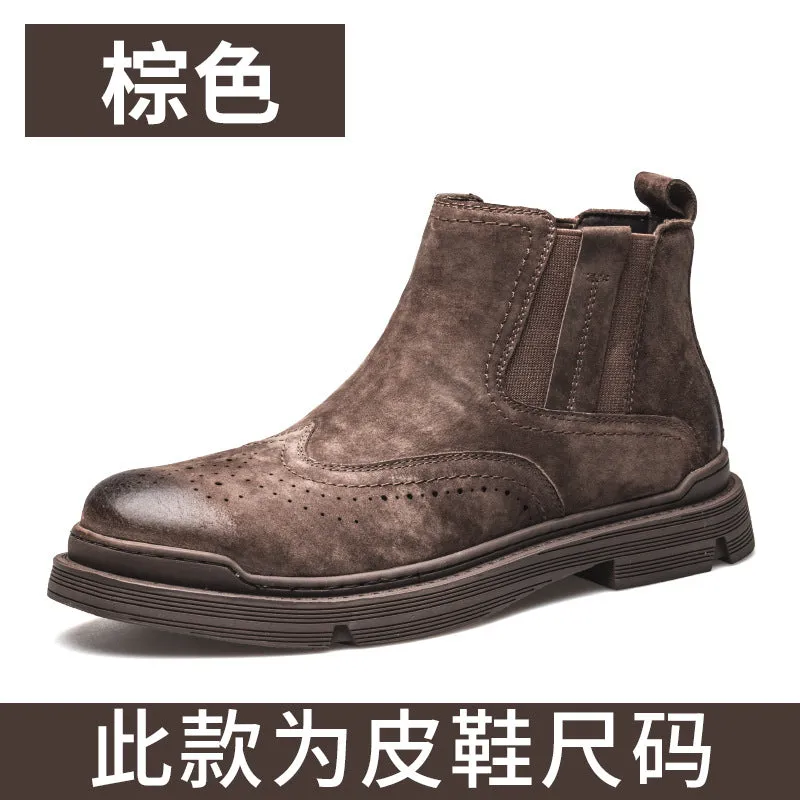 INSTOCK- Men’s Leather Martin Boots – Low-Top Work Style Shoes