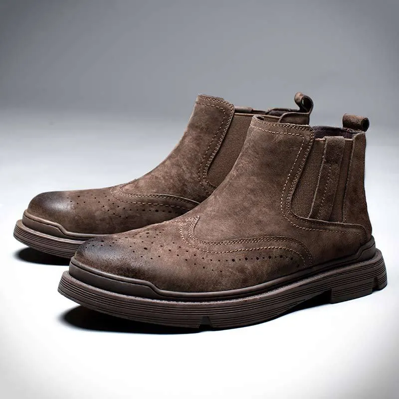 INSTOCK- Men’s Leather Martin Boots – Low-Top Work Style Shoes