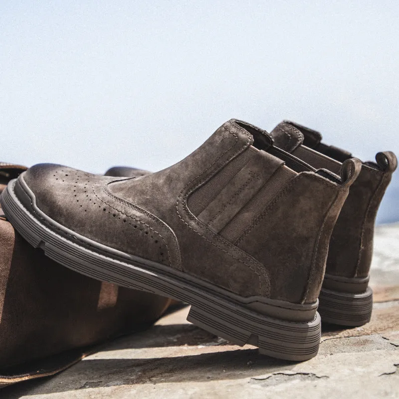 INSTOCK- Men’s Leather Martin Boots – Low-Top Work Style Shoes
