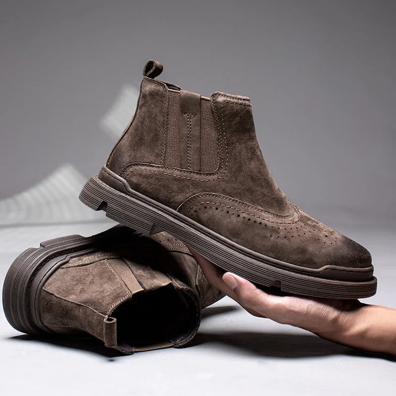 INSTOCK- Men’s Leather Martin Boots – Low-Top Work Style Shoes