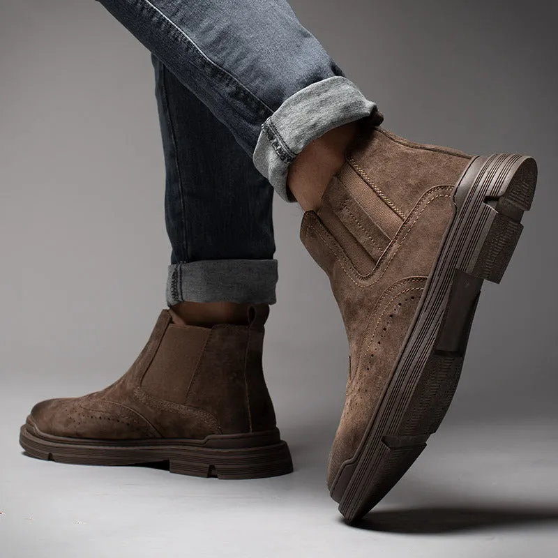 INSTOCK- Men’s Leather Martin Boots – Low-Top Work Style Shoes