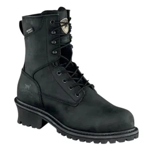 Irish Setter Mesabi Black Waterproof Leather Safety Toe Logger Boot 83836 Sz 9.5