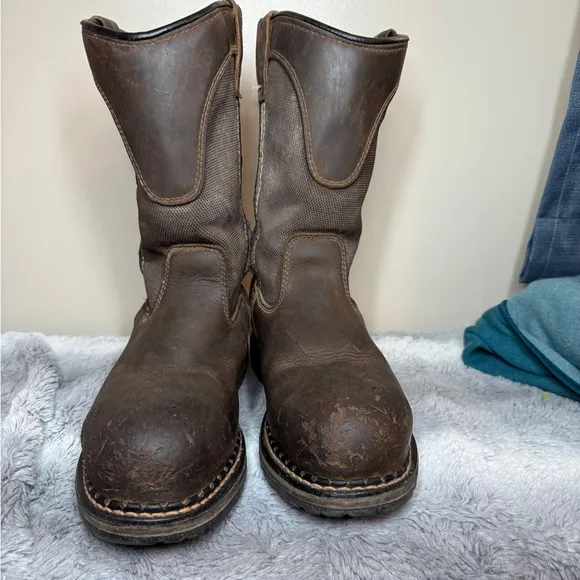 Irish Setter Slip Resistant Waterproof Leather Work Boots Men’s Size 9 Safe Toe