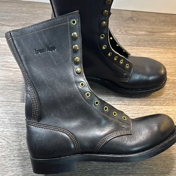 Iron Age safety Black Leather Men's steel toe oil resistant Boots size 11.5